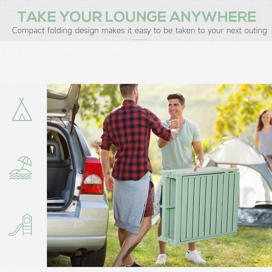 Outsunny Wooden Folding Chaise Lounge, Outdoor Chaise Lounge Chair, Garden Reclining Tanning Chair with 4 Adjustable Back Soft Cushions, White