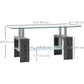 HOMCOM Rectangle Glass Coffee Table, 2-Tier Center Table with Tempered Glass Top and Storage Shelf for Living Room, Grey