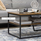 HOMCOM Industrial Coffee Table, 2-tier Center Table with Storage Shelf, Wood Look Accent Furniture with Metal Frame for Living Room, 41.7" x 21.7" x 17.7", Rustic Brown