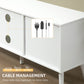HOMCOM Modern TV Stand Cabinet with Foldable Drawers and Shelves for Living Room, Bedroom, White