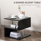 HOMCOM Wooden S Shape End Table 3 Tier Storage Shelves Organizer Living Room Side Table Desk Black
