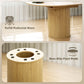 HOMCOM Extendable Kitchen Table for 6-8, 43.5"-59" Farmhouse Dining Table with Pedestal Base Natural Wood Finish