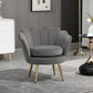 HOMCOM Modern Accent Chair, Velvet-Touch Fabric Leisure Club Chair with Gold Metal Legs for Bedroom, Blue