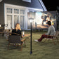 Outsunny Single Solar Lamp Post Garden Solar-Powered LED Streetlight Style Outdoor Light Waterproof 5-6 Hours with Base for Lawn Pathway Walkway 47"H, Black