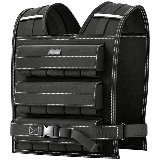 Soozier 33LBS Adjustable Weighted Vest, Weight Vest with Reflective Strips, Snug Fit for Men Women Running Strength Training