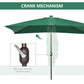 Outsunny 6.5x10ft Patio Umbrella Rectangle Solar Powered Tilt Aluminum Outdoor Market Parasol with LEDs Crank (Turquoise)