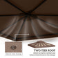 Outsunny 10' x 10' Square 2-Tier Gazebo Canopy Replacement Top Cover Outdoor Garden Sun Shade, Charcoal Grey