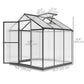 Outsunny 6' x 10' x 6.4' Walk-in Garden Greenhouse Polycarbonate Panels Plants Flower Growth Shed Cold Frame Outdoor Portable Warm House Aluminum Frame, Silver