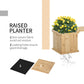 Outsunny Garden Planter with Raised Garden Bed Bench for Patio Park, 69.25" x 15" x 15.75", Natural