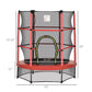 Outsunny 55" Kids Trampoline with Enclosure Net for Indoor/Outdoor, Trampoline for Boys and Girls Age 3-6 Years, Red