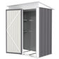 Outsunny Outdoor Storage Shed, Steel Lean-to Shed with Adjustable Shelf, Lock, Gloves, 5'x3'x6', Green