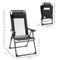 Outsunny Set of 4 Camping Chairs, Outdoor Folding Lounge Chair Set with 5 Level Adjustable Backrest, Removable Headrest, Armrest for Camping, Backyard, Black