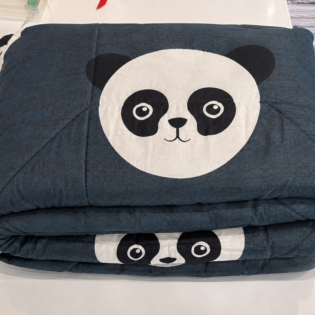 Aarniva Breathable Polyester Panda Pals Comforter Set | King/Queen | 250 GSM | Ultra-Soft & Cozy | Deep Sea | 5-Piece Set
