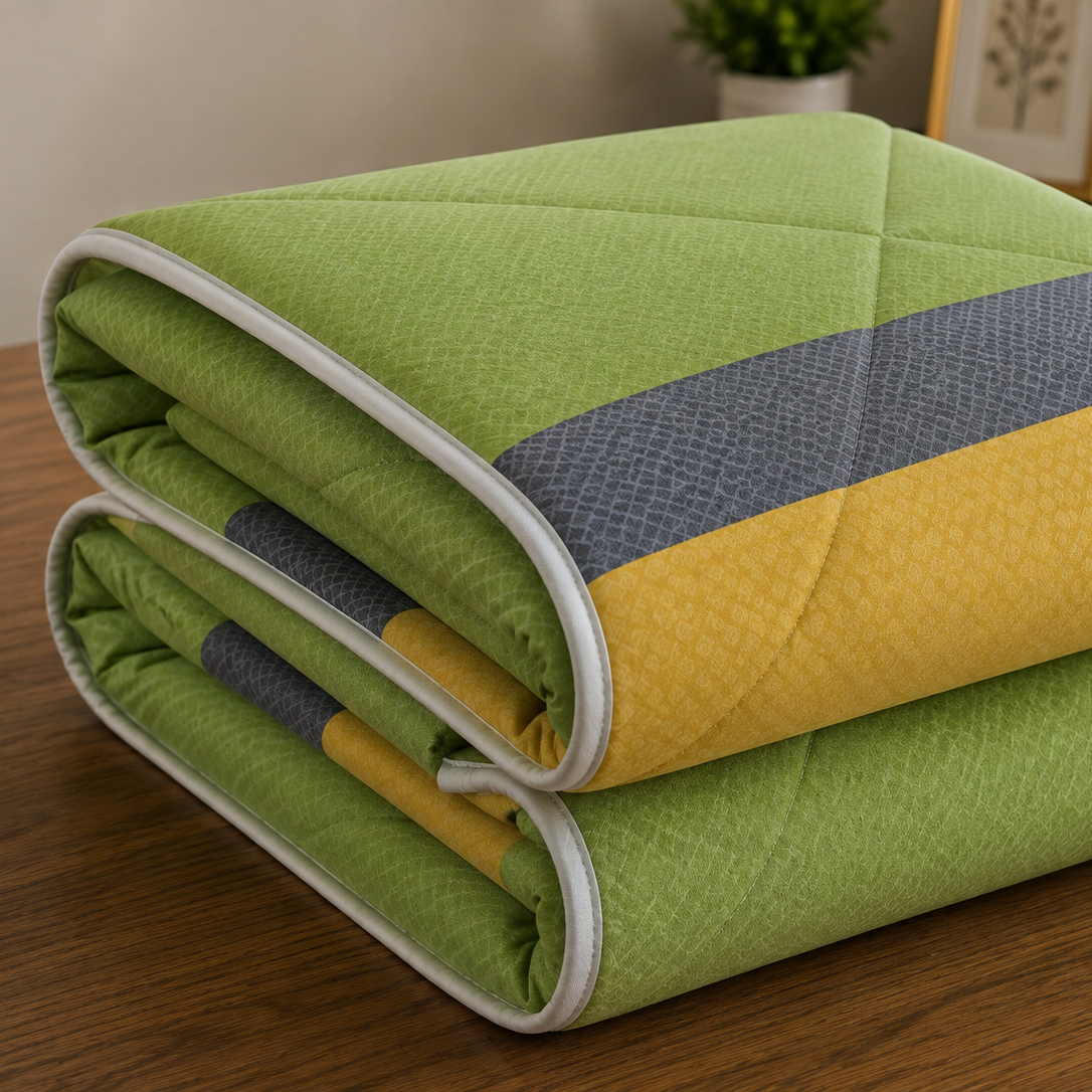 Aarniva Breathable Polyester Citrus Meadow Comforter Set | King/Queen | 250 GSM | Ultra-Soft & Cozy | Sage Horizon | 5-Piece Set