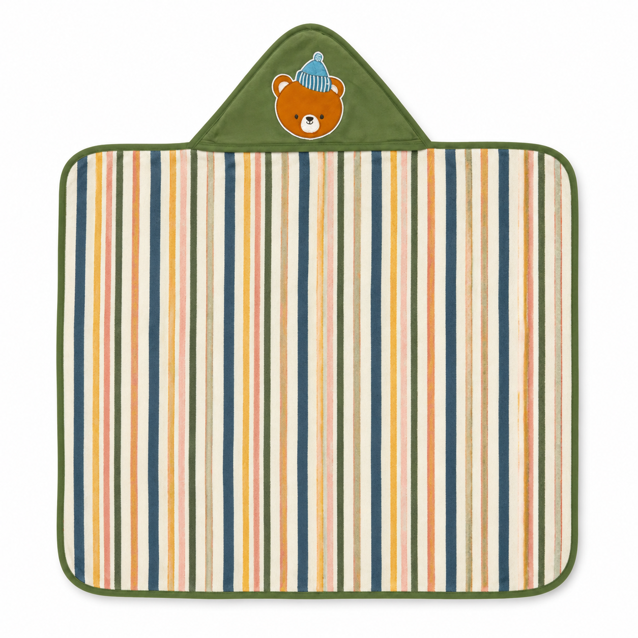 Aarniva Kids Hooded Bath Towel | Soft & Cozy | Animal & Fun Prints | Bear Stripe