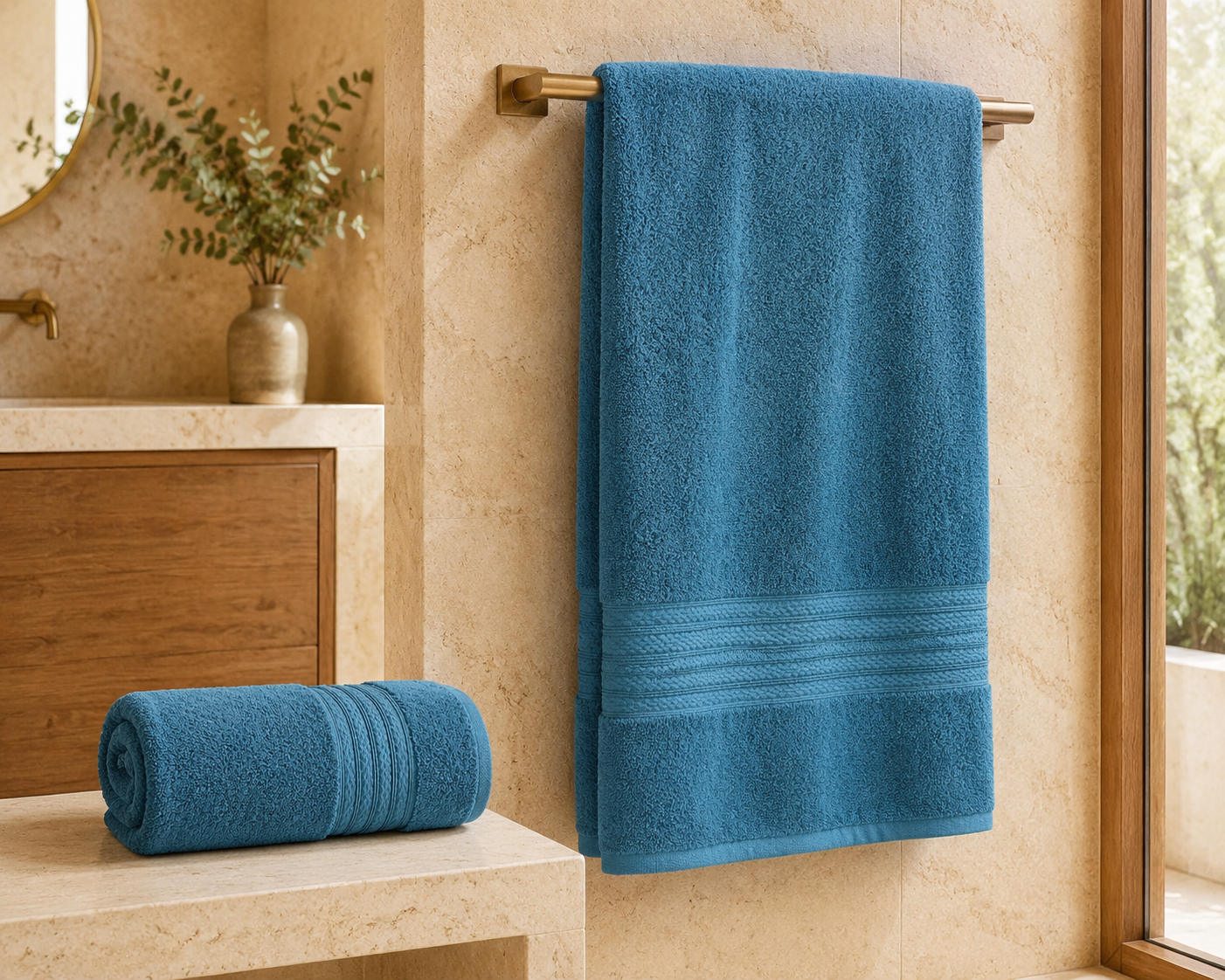 Aarniva Premium Deep Teal Towel Set | Soft & Absorbent | Face, Hand & Bath Towels
