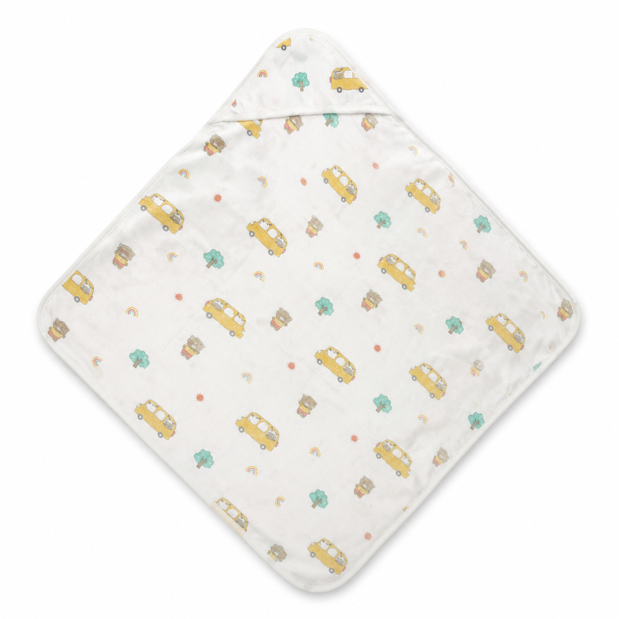 Aarniva Kids Hooded Bath Towel | Soft & Cozy | Animal & Fun Prints | Vehicle Adventure