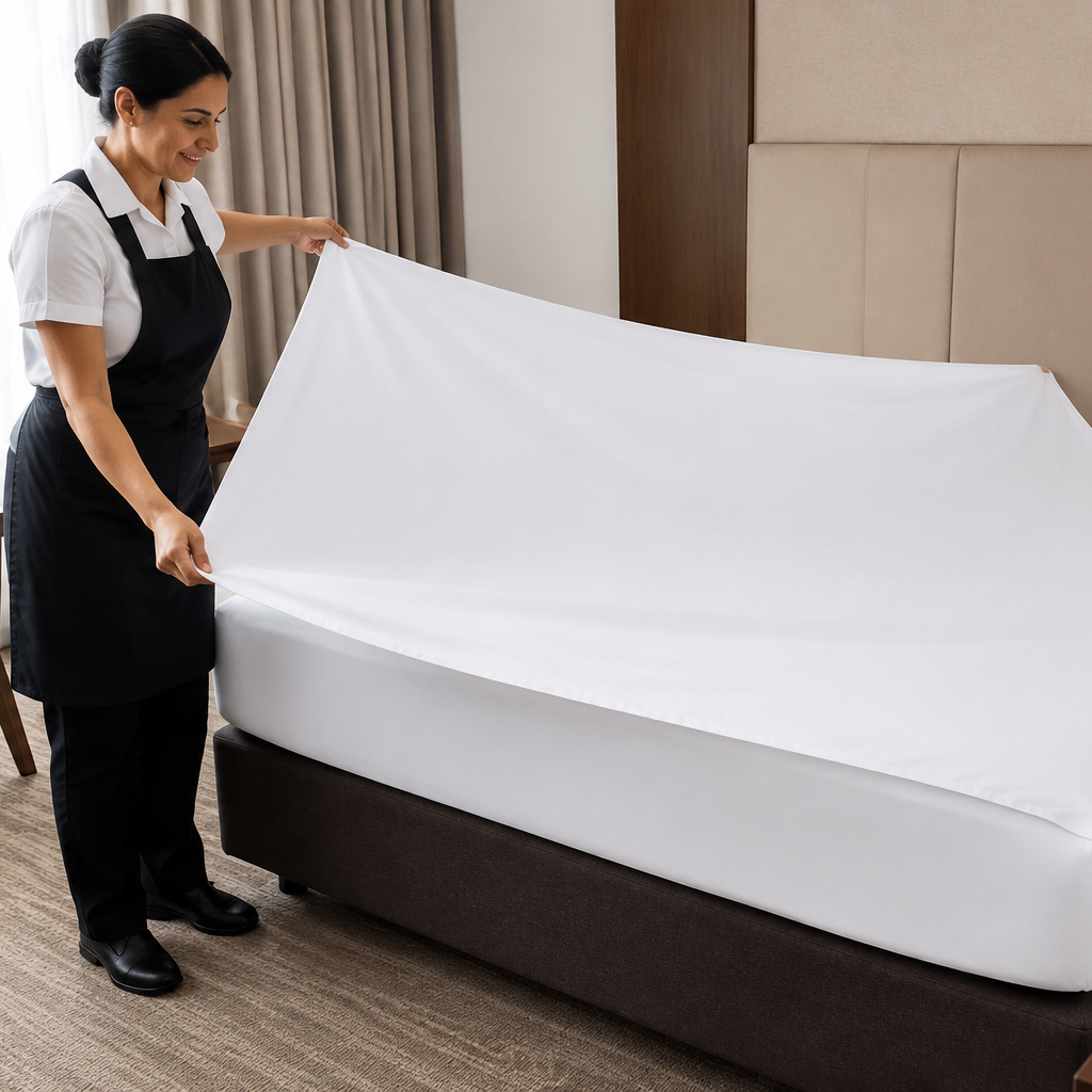 Aarniva Hotel Bedsheet Set | King/Queen & Single Bed Options | Soft & Smooth | Classic White