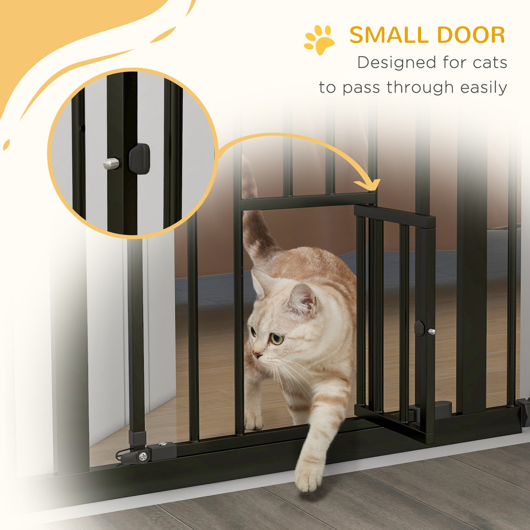PawHut 36" Easy Open Indoor Dog Gates for Doorways, House, Stair - Black