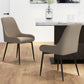 HOMCOM Upholstered Kitchen Chairs, Modern Dining Chairs Set of 2 with Diamond Tufting and Steel Legs for Dining Room, Black
