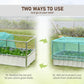 Outsunny Raised Garden Bed, 5.7 x 3 x 2.3ft Steel Planter Box Outdoor with Cover, Gloves for Growing Vegetables, Flowers, Herbs, Green