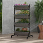 Outsunny 4-Tier Vertical Raised Garden Planter with 4 Boxes, Wheels, Outdoor Plant Stand for Vegetable Flowers, Brown