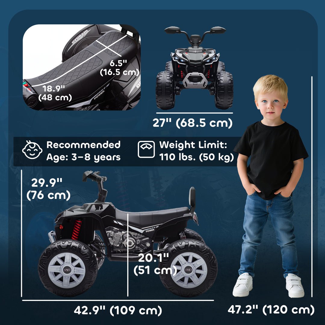 Qaba 2-Seater All-Terrain 4 Wheeler, 24V Kids ATV Ride-On, Electric Quad Car with Dual Motor, for Boys and Girls, Pink