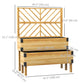 Outsunny Raised Garden Bed with Trellis, 2 Tier Wooden Elevated Planter Box  for Vegetables, Flowers, Herbs, Grey