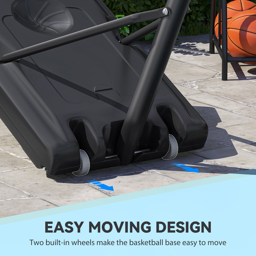 Soozier 5ft-10ft Height Adjustable Basketball Hoop Stand, Portable Basketball System with Wheels and 43" Backboard for Youth Junior