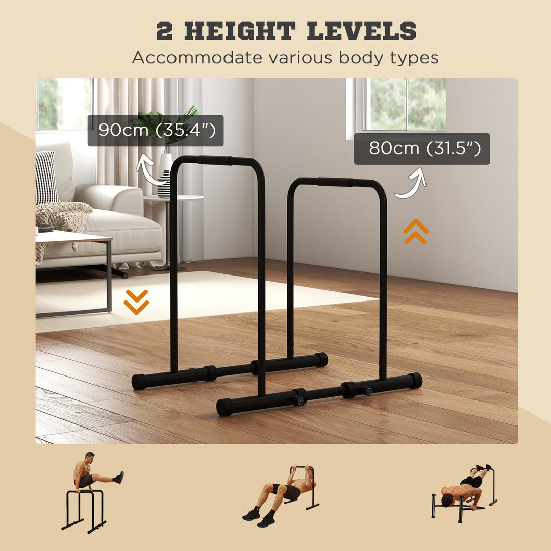 Soozier Adjustable Dip Station, Push Up Bars with 6 Width and 2 Height Levels for Home Gym Fitness Workout
