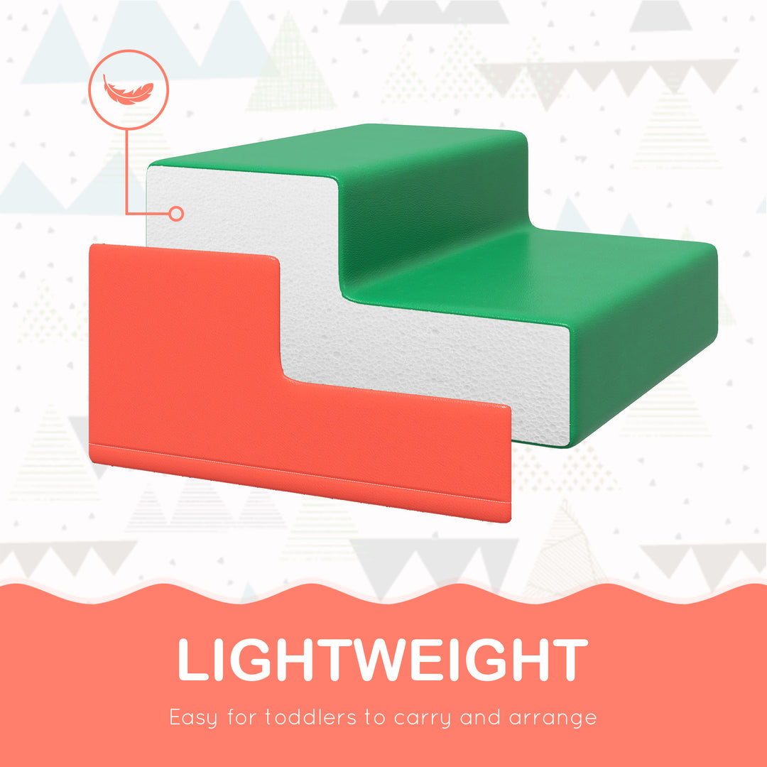 Qaba Foam Climbing Blocks for Toddlers, Kids Modular Play Set for Baby Children, Soft Play Equipment for Crawling Sliding, Easy-to-clean Safe DIY Creative, Multicolor