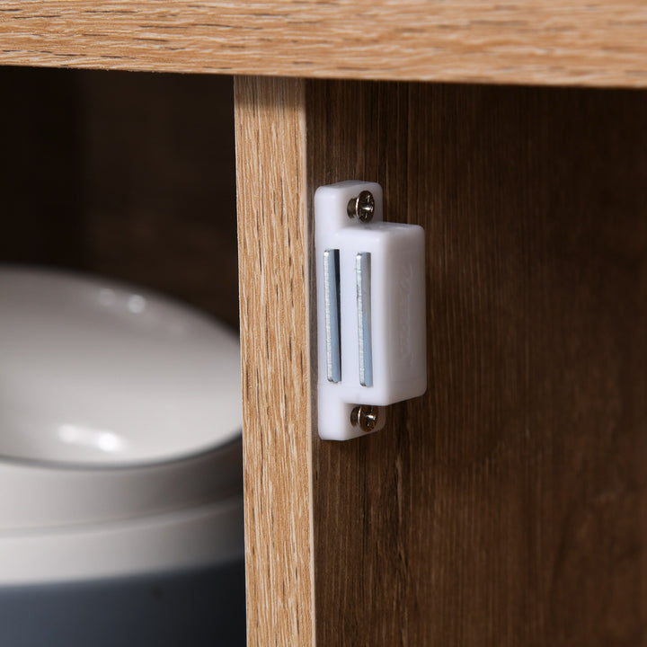 HOMCOM Rustic Barn Door Storage Cabinet Modern Farmhouse Buffet Sideboard for Kitchen and Dining Room White