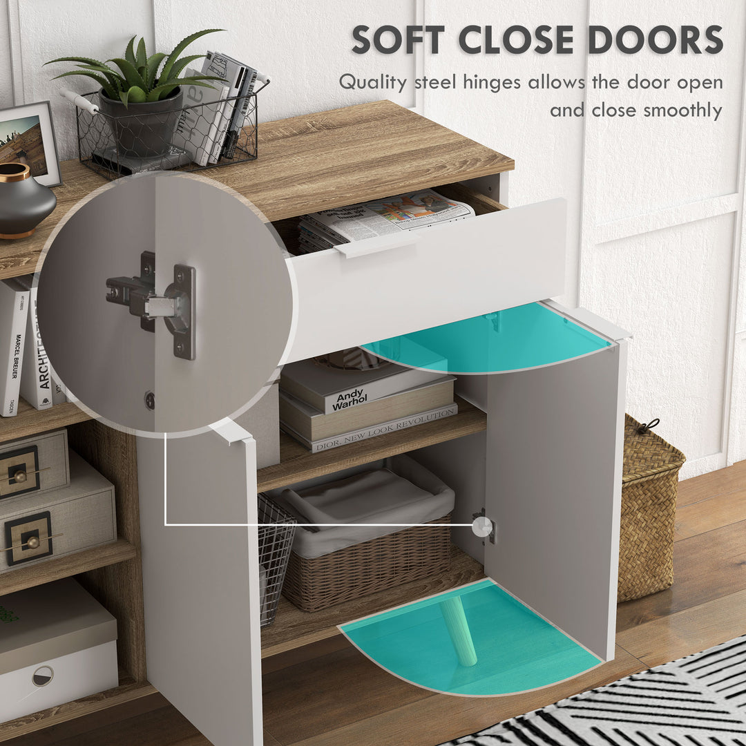 HOMCOM Modern Sideboard Cabinet, Freestanding Sideboards and Buffets with 2 Doors, Drawer and Adjustable Shelves