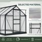 Outsunny 6' x 10' x 6.6' Polycarbonate Greenhouse, Walk-In Green House Kit Garden, Plants Grow, Galvanized Sheet Aluminum Frame with Rain Gutter, Vents and Sliding Door, Green