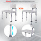 HOMCOM Bath Chair with Back, Adjustable Height Non-slip Shower Stool Bench Tool-Free Assembly Bathroom Aids, White
