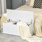 HOMCOM 39.5" Storage Chest with 2 Safety Hinges, Storage Box Organizer with Flip-Top Lid, Entryway Storage Bench, White