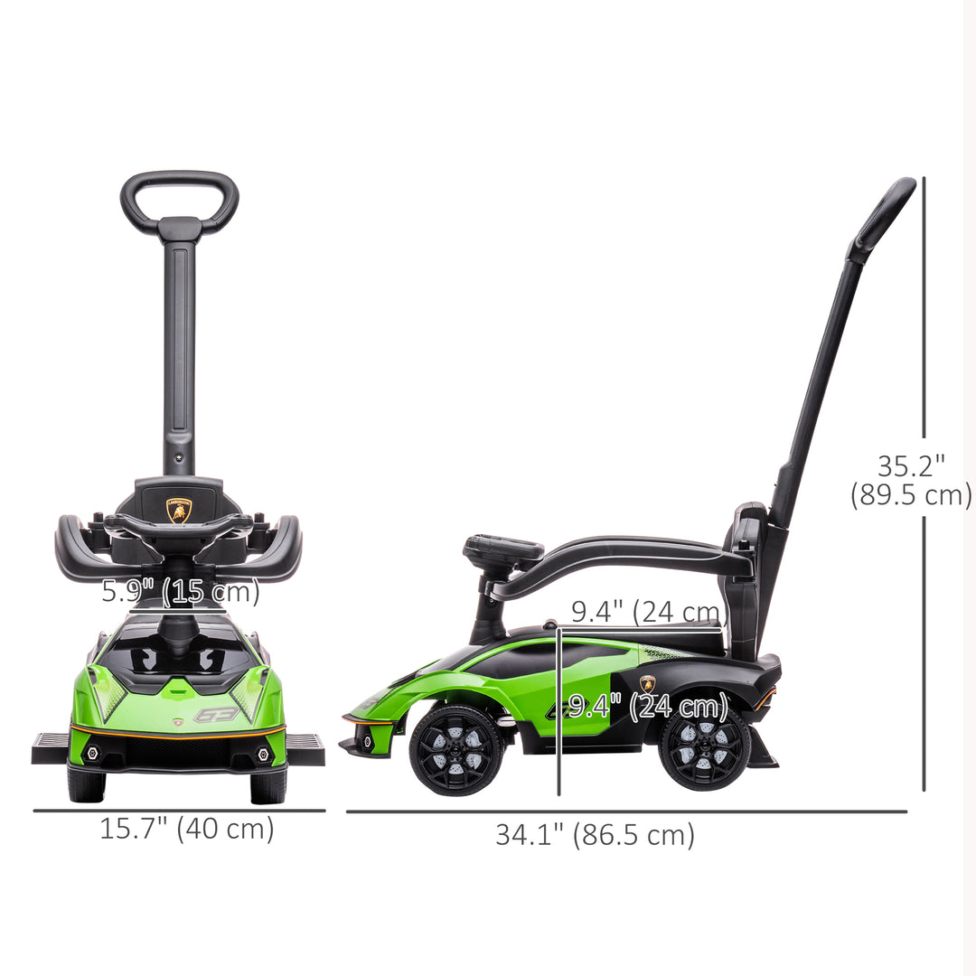 Aosom 3 in 1 Ride on Push Car for Toddlers, Licensed Kids Sliding Car with Safety Protection Footrest Horn, White