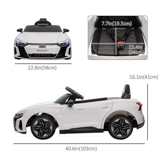 Aosom Ride-On Toy On Car with Remote Control, 12V 3.1 MPH Electric Ride for Kids w/ Suspension System, Horn Honking, White
