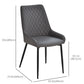 HOMCOM Upholstered Kitchen Chairs, Modern Dining Chairs Set of 2 with Diamond Tufting and Steel Legs for Dining Room, Black