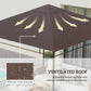 Outsunny 10' x 10' Square Gazebo Canopy Replacement UV Protected Top Cover Sun Shade Coffee
