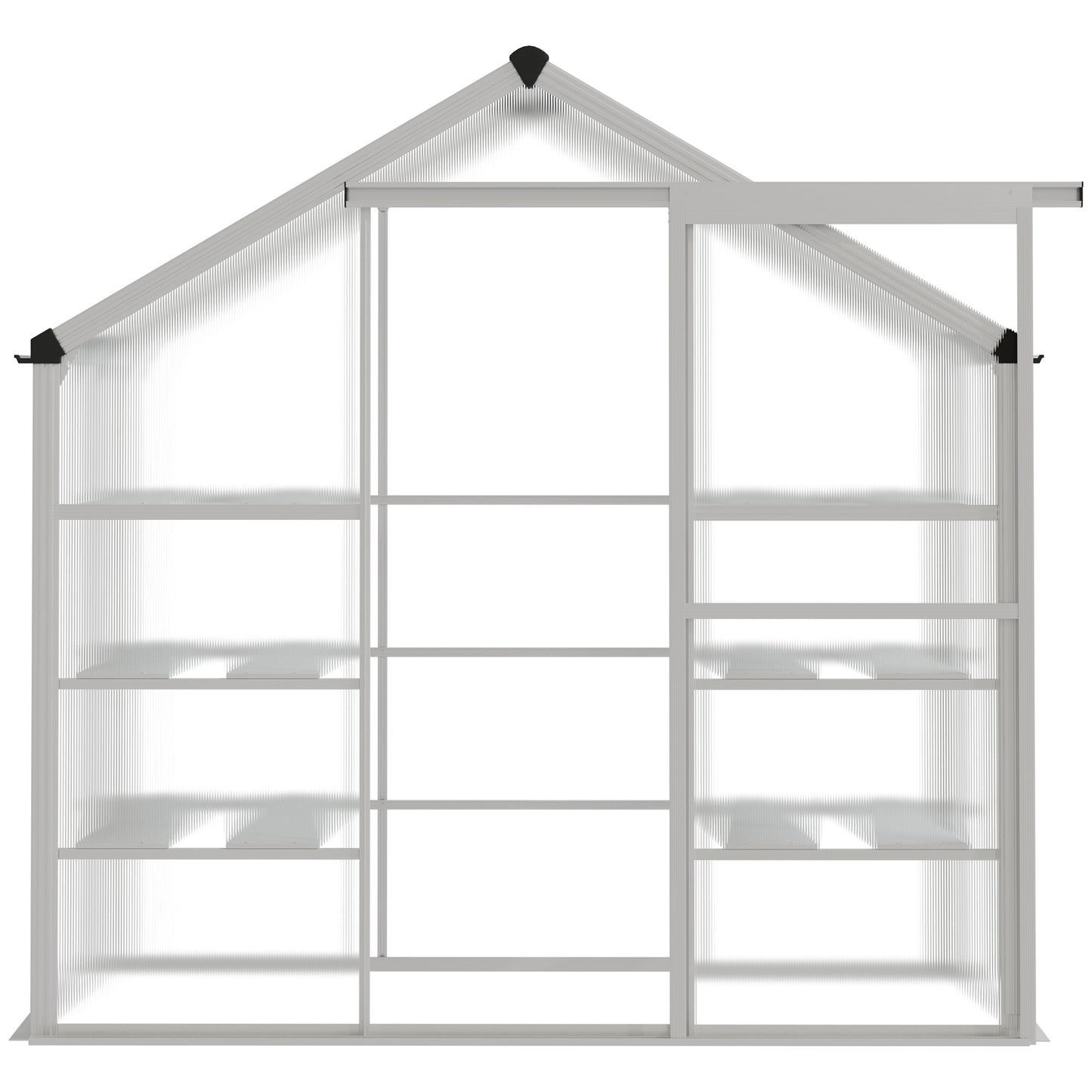 Outsunny 6.3' x 2.3' x 6.1' Outdoor Walk-in Greenhouse with 3-Tier Shelves, Garden Polycarbonate Green House Plants Flower Cold Frame with Aluminum Frame