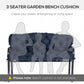 Outsunny 3 Seater Outdoor Seat Pads Bench Swing Chair Replacement Cushions Backrest for Patio Garden, Dark Grey