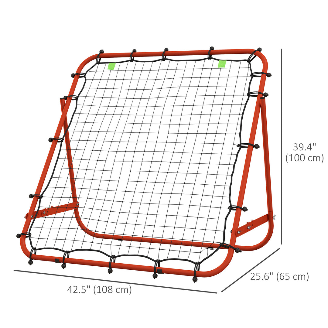 Soozier Volleyball Rebounder Net, Adjustable Soccer Rebounder, Baseball Volleyball Training Equipment Aid, Red