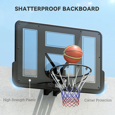 Soozier Wall Mounted Basketball Hoop, Basketball Goal Combo Kit with 43" Reinforced Shatter Resistant Backboard and All Weather Net for Indoor or Outdoor Use