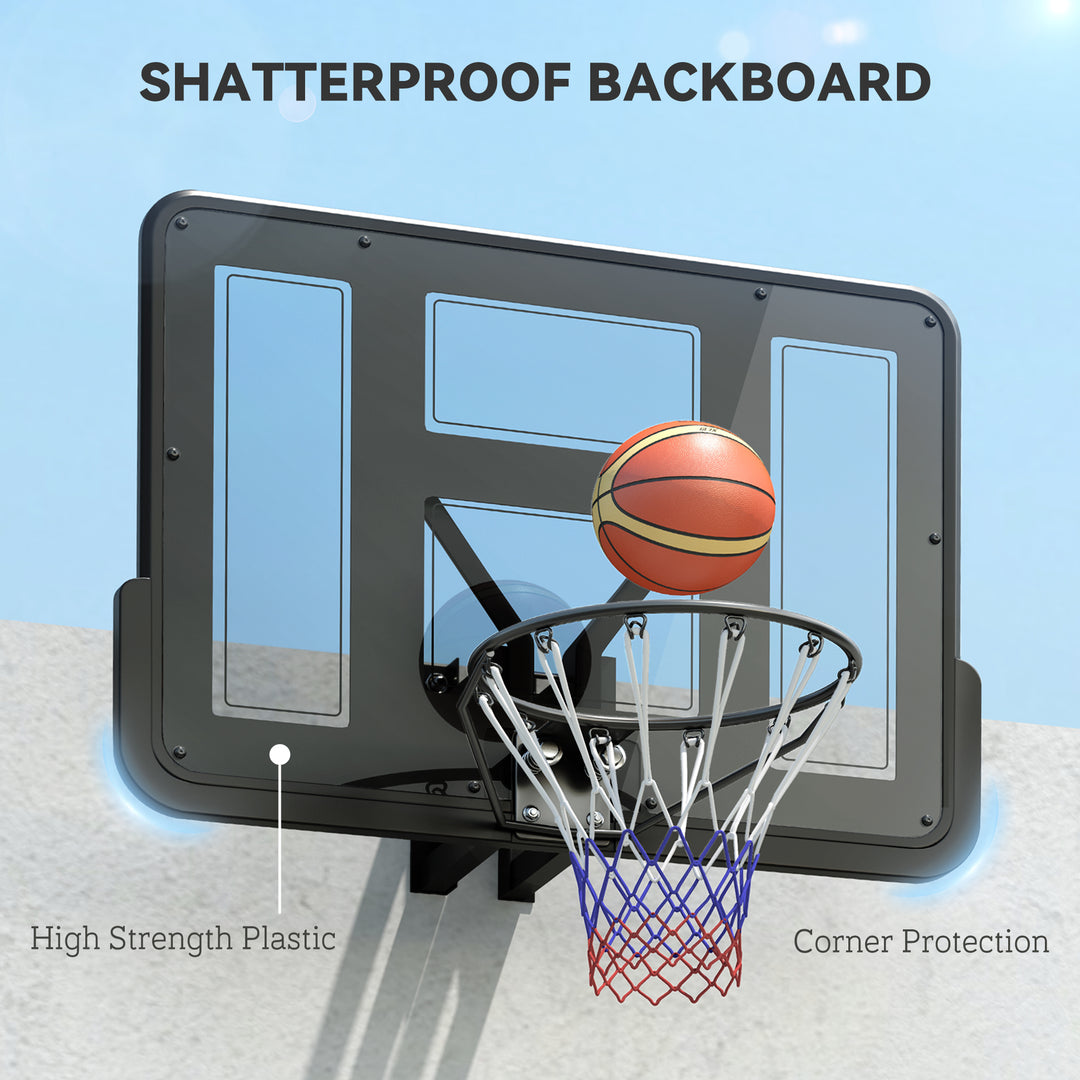 Soozier Wall Mounted Basketball Hoop, Basketball Goal Combo Kit with 43" Reinforced Shatter Resistant Backboard and All Weather Net for Indoor or Outdoor Use