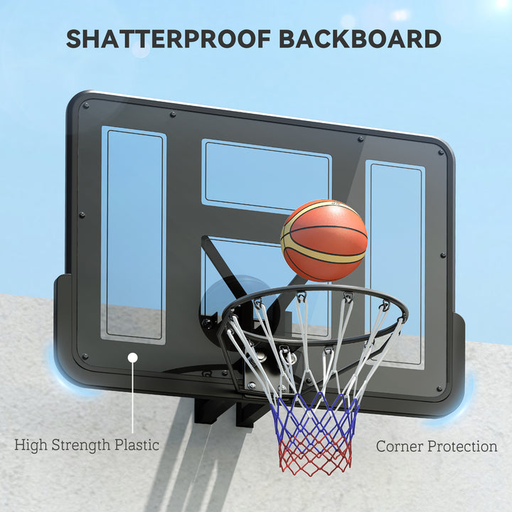 Soozier Wall Mounted Basketball Hoop, Basketball Goal Combo Kit with 43" Reinforced Shatter Resistant Backboard and All Weather Net for Indoor or Outdoor Use