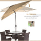 Outsunny 6.5x10ft Patio Umbrella, Rectangle Market Umbrella with Aluminum Frame and Crank Handle, Garden Parasol Outdoor Sunshade Canopy, Blue