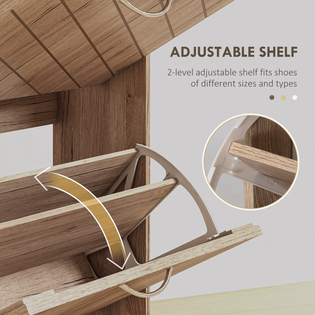 HOMCOM Shoe Storage Cabinet with 3 Flip Drawers, Narrow and Slim, 12 Pair of Shoes Organizer for Hallway, Entryway