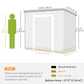 Outsunny 8' x 4' Resin Outdoor Storage Shed with Floor, Window, Lockable Doors and Vents for Backyard Patio Lawn, Light Grey