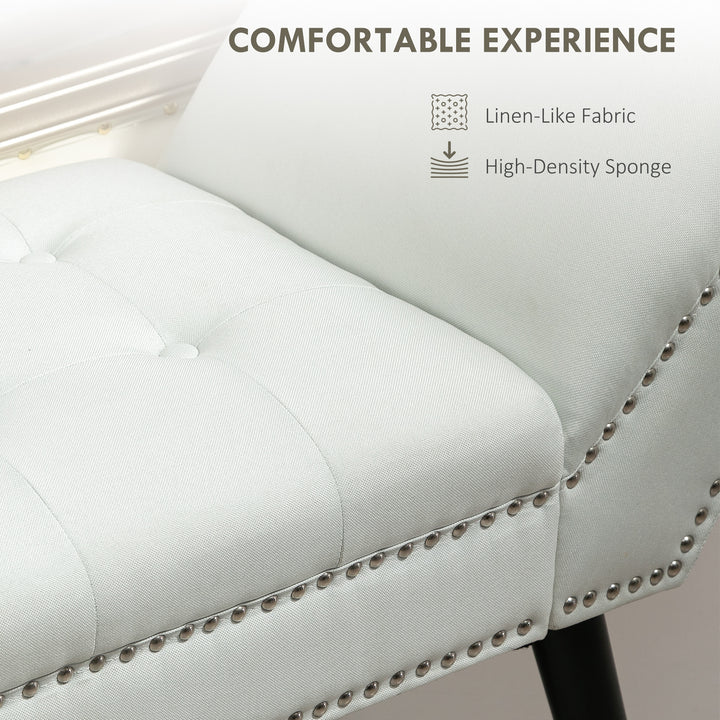 HOMCOM Modern Upholstered Bench, End of Bed Bench for Bedroom, Hallway Bench with Arms and Nailhead Trim